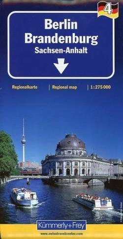 BERLIN BRANDENBURGIA - SAKSONIA ANHALT mapa laminowana 1:275 000 KUMMERLY + FREY (1)
