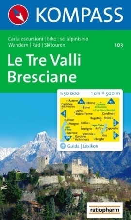 LE TRE VALLI BRESCIANE mapa turystyczna 1:50 000 KOMPASS
