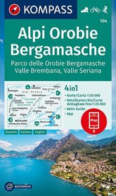 ALPY BERGAMSKIE Alpi Orobie Bergamasche 104 wodoodporna mapa turystyczna 1:50 000 KOMPASS