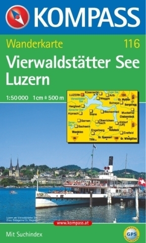 VIERWALDSTATTER SEE - LUZERN wodoodporna mapa turystyczna 1:50 000 KOMPASS (1)