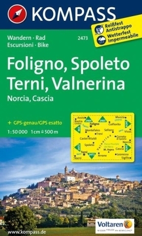 FOLIGNO - SPOLETO - TERNI - VALNERINA wodoodporna mapa turystyczna 1:50 000 KOMPASS (1)