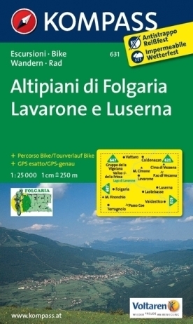 ALTIPIANI DI FOLGARIA LAVARONE E LUSERNO wodoodporna mapa turystyczna 1:25 000 KOMPASS (1)
