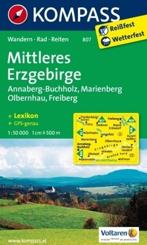 ERZGEBIRGE MITTLERES wodoodporna mapa turystyczna 1:50 000 KOMPASS (1)