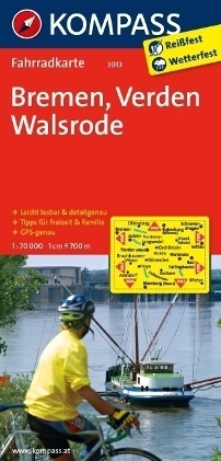 BREMEN - VERDEN - WALSRODE wodoodporna mapa turystyczna 1:70 000 KOMPASS (1)