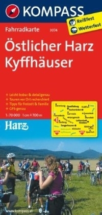 OSTLICHER HARZ - KYFFHAUSER wodoodporna mapa turystyczna 1:70 000 KOMPASS (1)