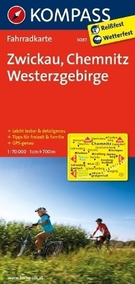 ZWICKAU - CHEMNITZ - WESTERZGEBIRGE wodoodporna mapa turystyczna 1:70 000 KOMPASS (1)