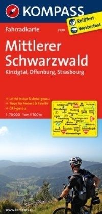 MITTLERER SCHWARZWALD - KINZIG wodoodporna mapa turystyczna 1:70 000 KOMPASS (1)