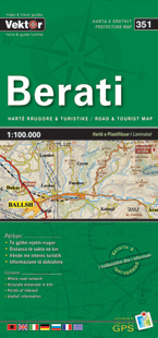 BERATI laminowana mapa samochodowo turustyczna VEKTOR ALBANIA (1)