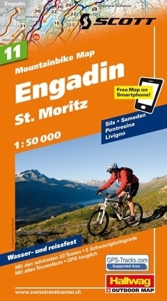 ENGADYNA - ST MORITZ wodoodporna mapa rowerowa 1:50 000 Hallwag (1)