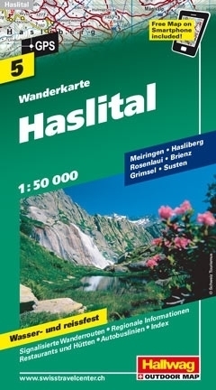HASLITAL wodoodporna mapa turystyczna 1:50 000 Hallwag (1)