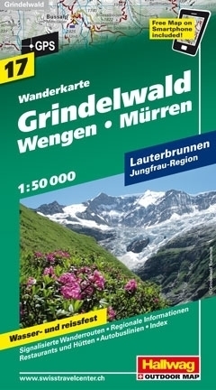 GRINDELWALD - WENGEN - MURREN wodoodporna mapa turystyczna 1:50 000 Hallwag (1)
