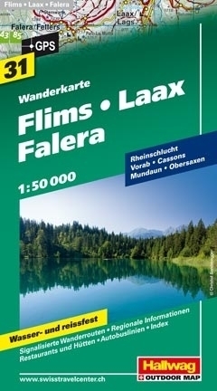 FLIMS - LAAX - FALERA wodoodporna mapa turystyczna 1:50 000 Hallwag (1)