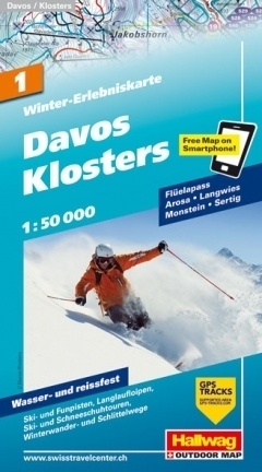 DAVOS - KLOSTERS wodoodporna mapa zimowa 1:50 000 Hallwag (1)