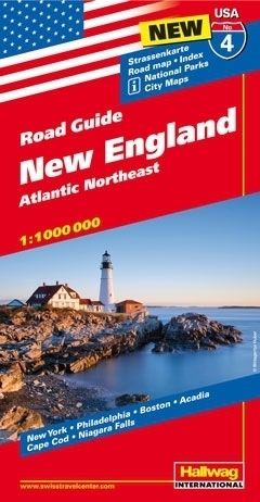USA NOWA ANGLIA ROAD GUIDE 04 USA New England Atlantic Northeast mapa samochodowa 1:1 000 000  HALLWAG (1)